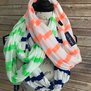 Lightweight striped infinity scarves